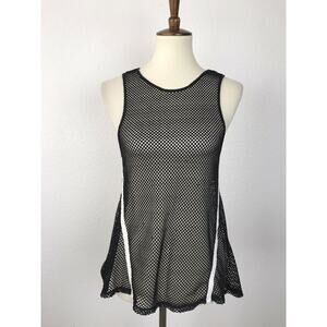 Lovers + Friends Tank Top Stretch Cut Out Back Sheer Mesh